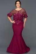 Long Violet Plus Size Evening Dress ABU222