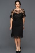 Short Black Oversized Evening Dress ABK050
