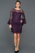 Short Purple Invitation Dress ABK043