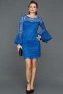 Short Sax Blue Invitation Dress ABK043