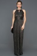 Long Black-Silver Prom Gown AR39032