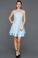 Mini Light Blue Prom Gown ABK113