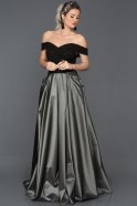 Long Siyah-Antrasit Evening Dress ABU028