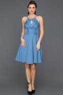 Short Blue Invitation Dress DS503