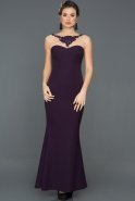 Long Purple Prom Gown ABU128