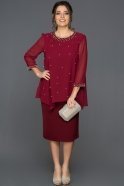 Burgundy Plus Size Evening Dress ABK030
