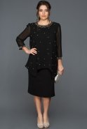 Black Plus Size Evening Dress ABK030
