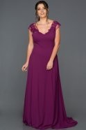 Long Purple Plus Size Evening Dress ABU124