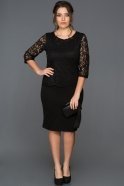 Short Black Plus Size Evening Dress ABK057