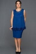 Short Sax Blue Oversized Evening Dress ABK272