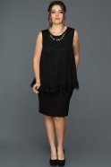 Short Black Oversized Evening Dress ABK272
