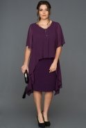 Short Purple Plus Size Evening Dress ABK1237