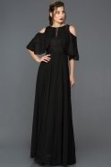 Long Black Engagement Dress ABU346