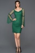 Short Emerald Green Invitation Dress ABK073