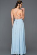Long Light Blue Prom Gown ABU097