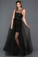 Long Black Engagement Dress ABU163
