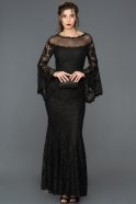 Long Black Mermaid Evening Dress ABU164