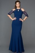 Long Navy Blue Mermaid Prom Dress ABU129