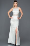 Long Ecru-Blue Mermaid Prom Dress ABU211
