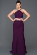 Long Violet Evening Dress ABU015