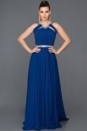 Long Sax Blue Evening Dress ABU103