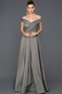 Long Silver Engagement Dress ABU237