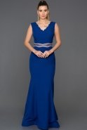 Long Sax Blue Evening Dress ABU105