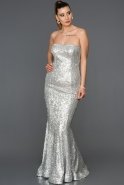 Long Silver Mermaid Prom Dress ABU232