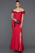 Long Red Mermaid Prom Dress ABU088