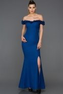 Long Sax Blue Mermaid Prom Dress ABU088