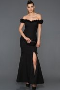 Long Black Mermaid Prom Dress ABU088