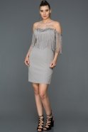 Short Grey Invitation Dress ABK041