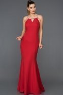 Long Red Mermaid Evening Dress ABU230