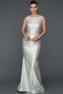 Long Silver Mermaid Prom Dress ABU152