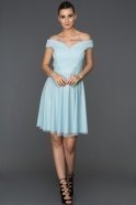 Short Ice Blue Invitation Dress ABK015