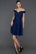 Short Sax Blue Invitation Dress ABK015