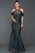 Long Sax Blue-Gold Mermaid Prom Dress ABU885