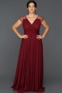 Long Burgundy Plus Size Evening Dress ABU025
