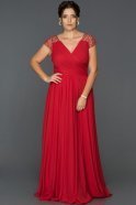 Long Red Plus Size Evening Dress ABU025