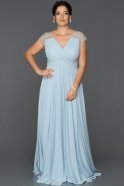 Long Blue Plus Size Evening Dress ABU025