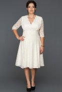 Short White Plus Size Evening Dress ABK014