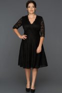 Short Black Plus Size Evening Dress ABK014