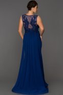 Long Sax Blue Oversized Mermaid Evening Dress ABU301