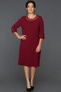 Burgundy Plus Size Evening Dress ABK226