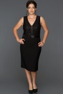 Short Black Oversized Evening Dress ABK287