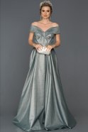 Long Silver Engagement Dress ABU167