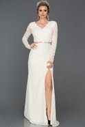 Long White Mermaid Prom Dress ABU016