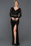 Long Black Mermaid Prom Dress ABU016
