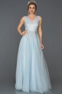 Long Blue Engagement Dress ABU108