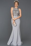 Long Grey Mermaid Prom Dress ABU248